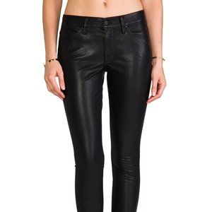Mother The Muse Faux Leather Coated Pant Size 30 Black/Hot Ticket